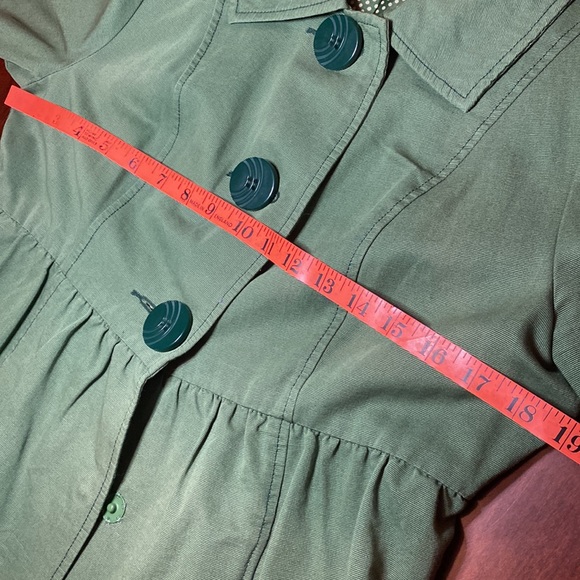Anthropologie Tulle Brand Green Short Sleeve Jacket Large - Medium - Picture 6 of 6